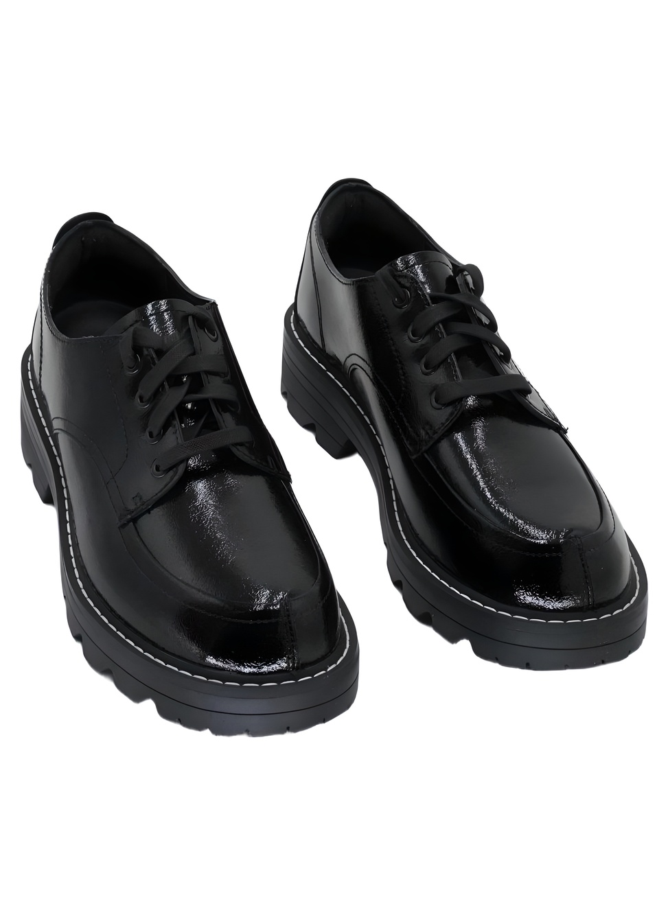 Sorel Womens Revel Ave Derby Shoes Black Patent Chalk Size 8.5M